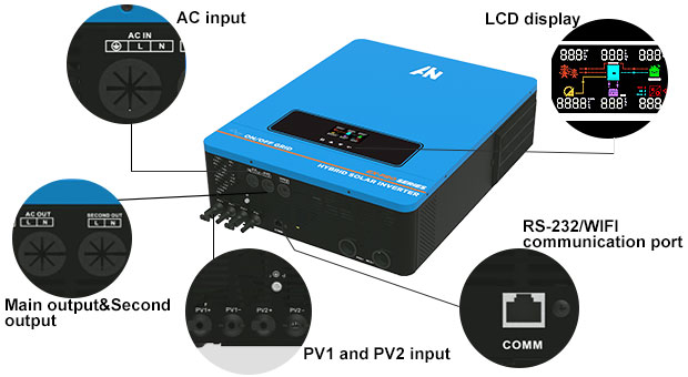 Inverter tenaga surya hibrida EX-Pro 7, 2kw-10, 2KW