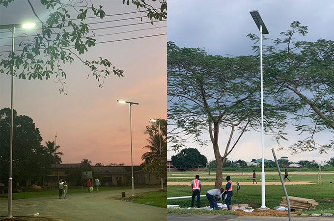 Pasar lampu jalan tenaga surya di Afrika