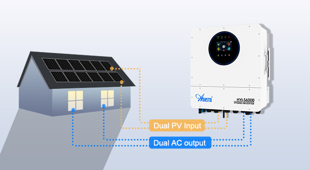Kelebihan IP65 Inverter surya hibrida fase tunggal 6KW-12KW